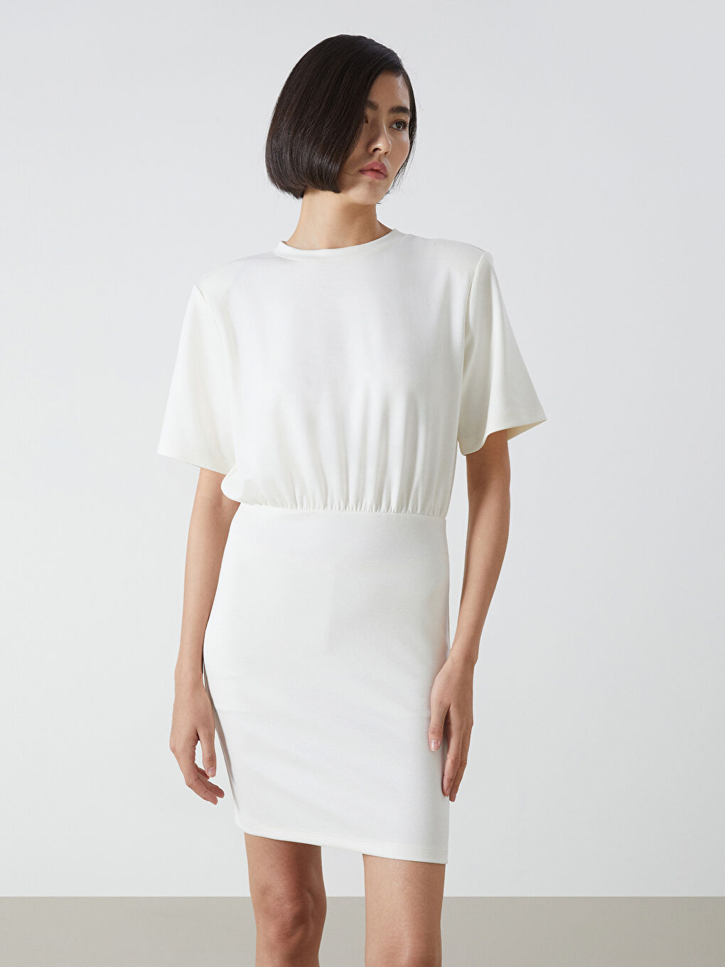 Crew Neck Women's Mini Dress -S5AQ09Z8-R9J