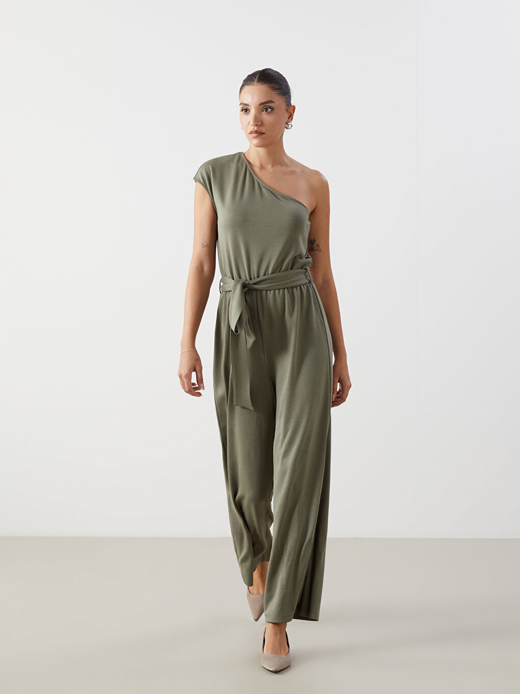 One Shoulder Women's Jumpsuit -S5AQ11Z8-CS5