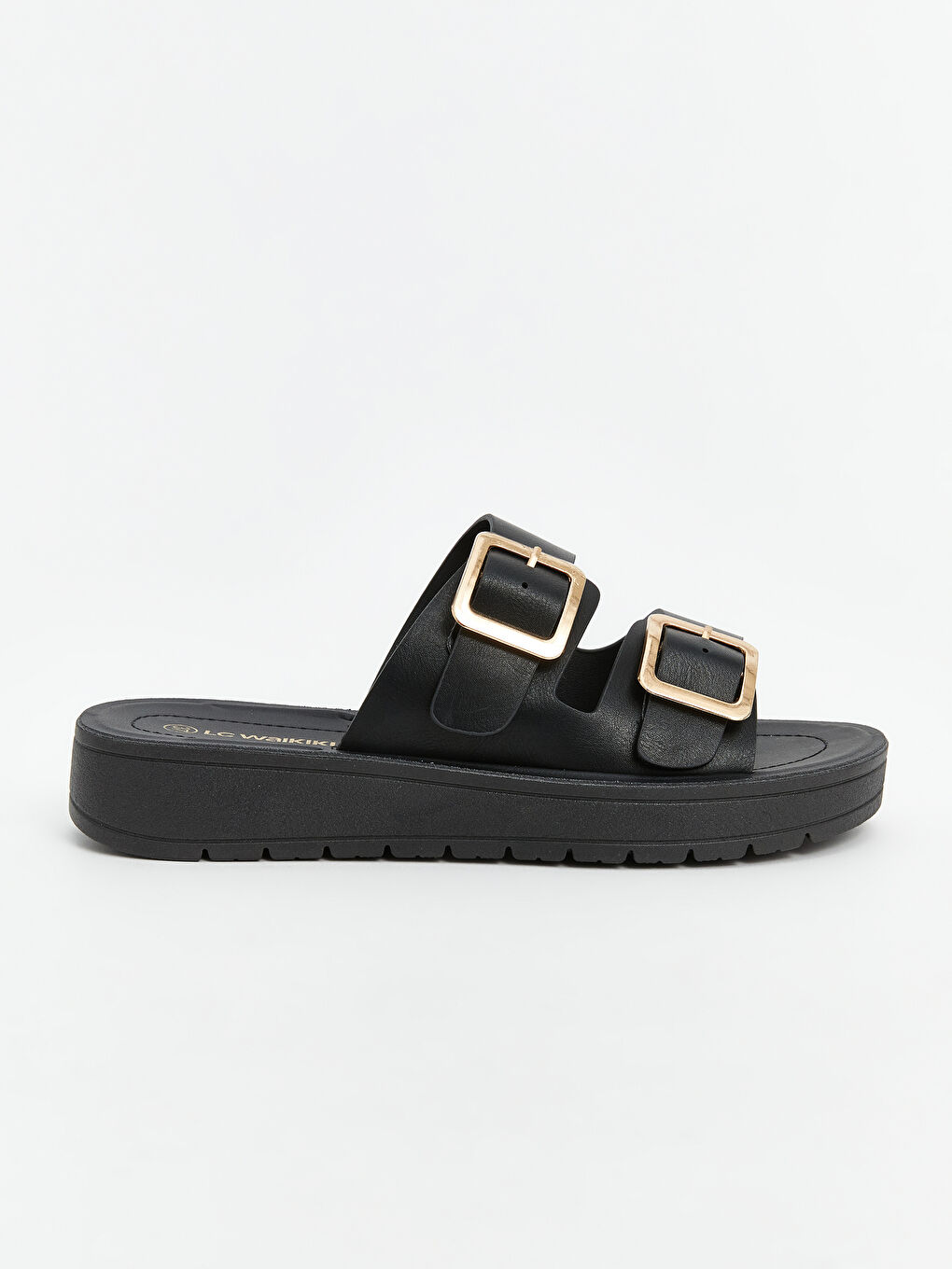 LCW STEPS Faux Leather Double Strap Women's Slippers -S5AQ15Z8-HUC