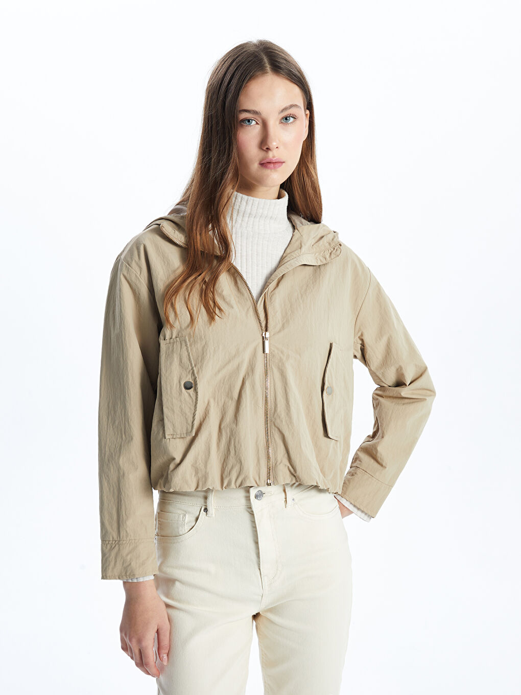 Hooded Women's Raincoat -S5AQ39Z8-Q7H