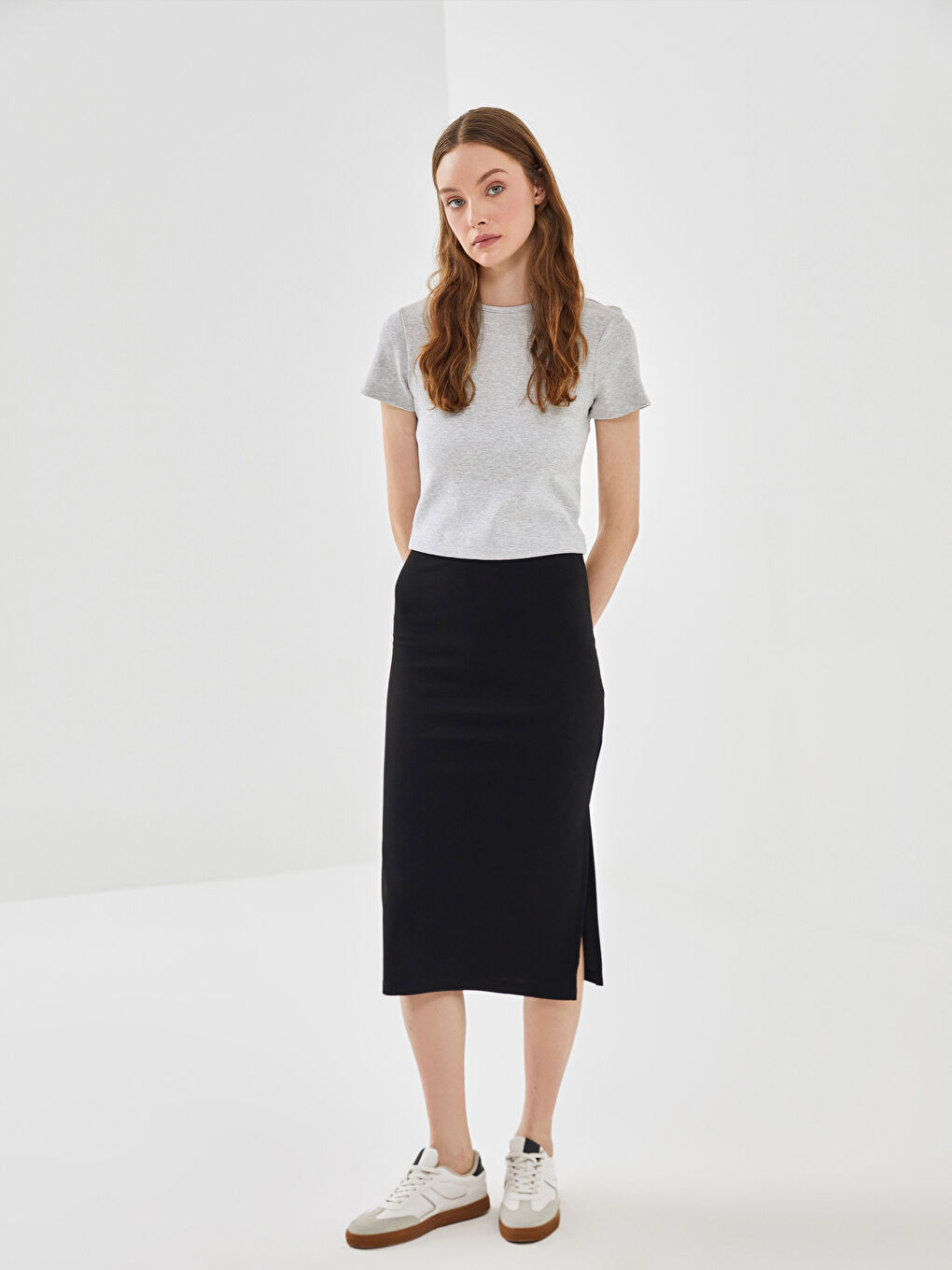 Elasticated Waist Extra Slim Fit Women's Skirt -S5AQ78Z8-CVL