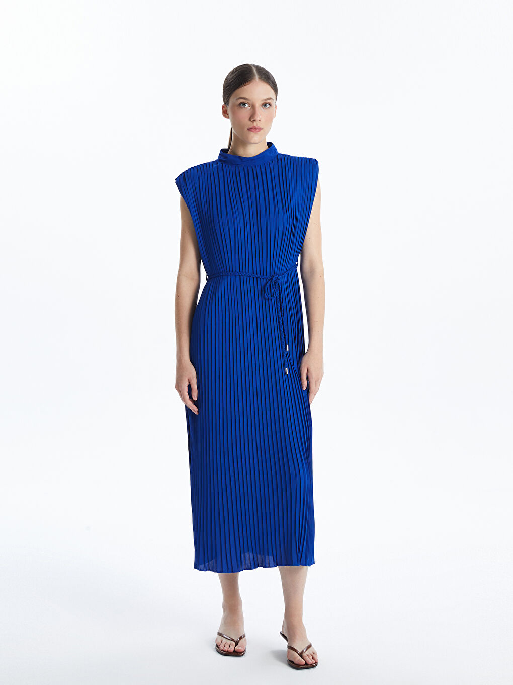 LC Waikiki Plain Pleated Women's Midi Dress -S5AQ83Z8-Q6Z