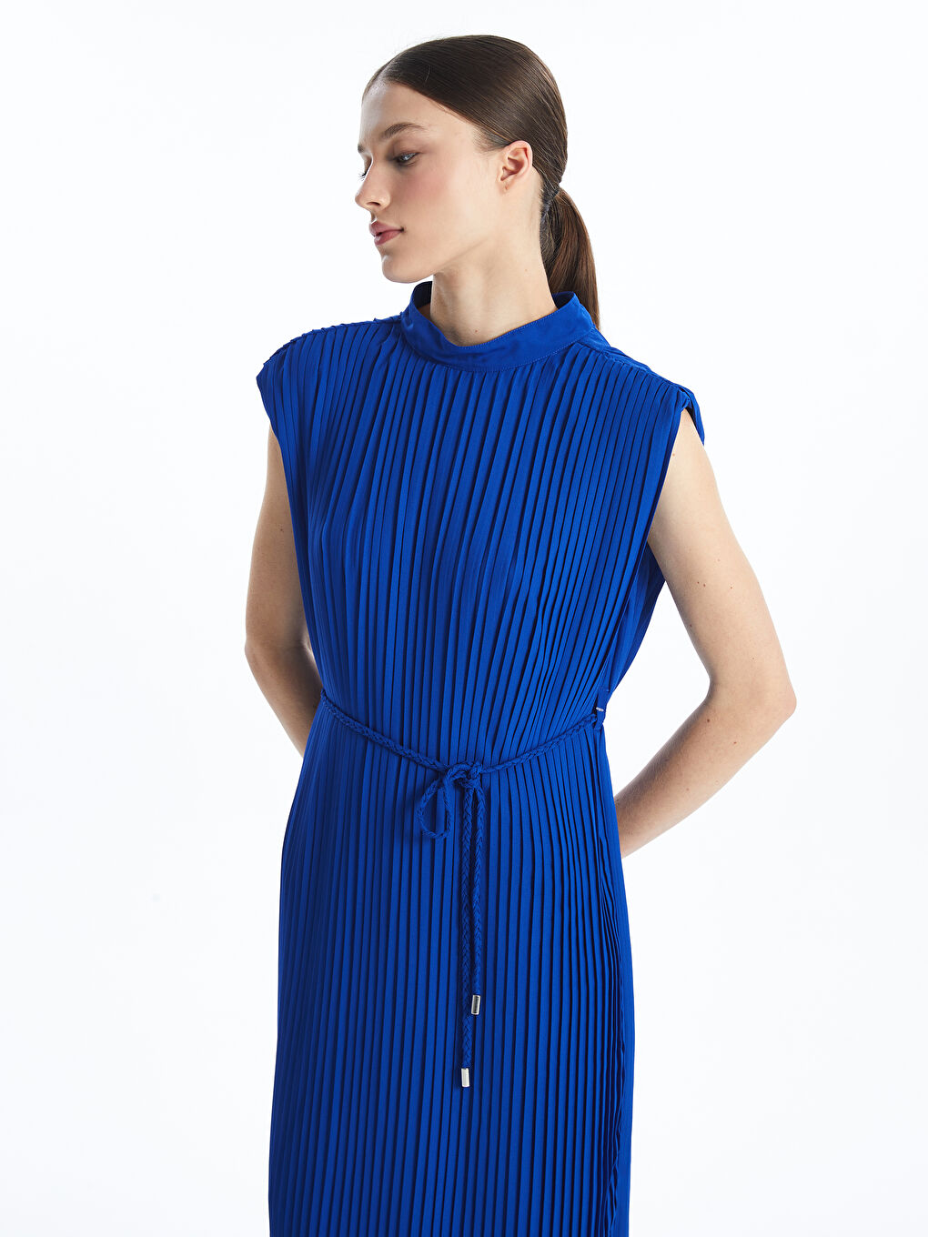 LC Waikiki Plain Pleated Women's Midi Dress -S5AQ83Z8-Q6Z