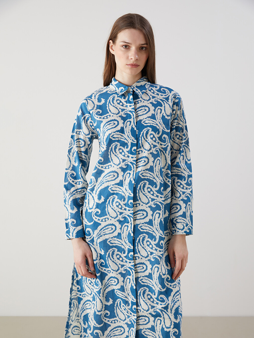 Patterned Women's Shirt Tunic-1
