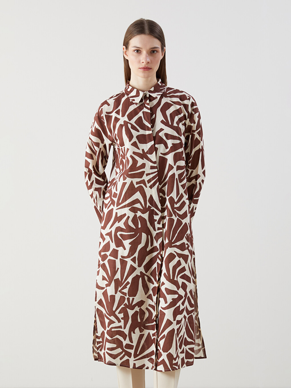 Patterned Women's Shirt Tunic-1