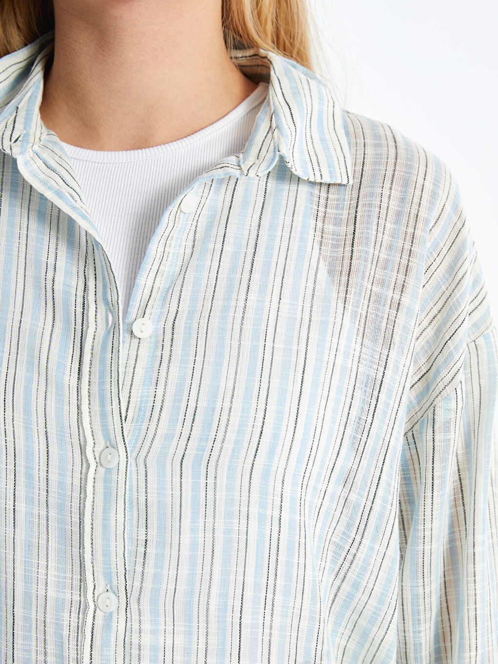 Oversize Poplin Women's Shirt -S5AR27Z8-LEN