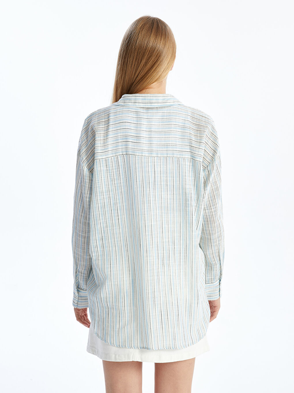 Oversize Poplin Women's Shirt -S5AR27Z8-LEN