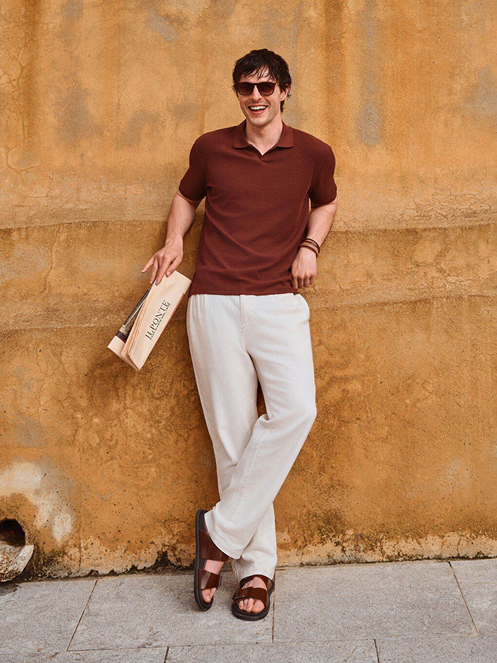 Standard Fit Linen Blended Men's Trousers -S5AR28Z8-MB0
