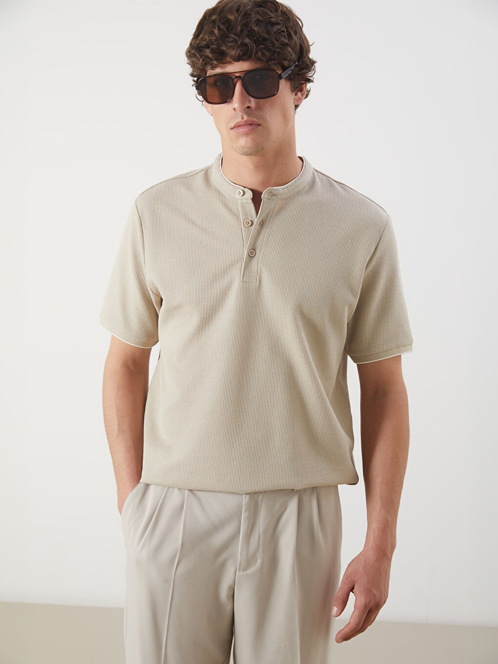Grandad Collar Short Sleeve Men's T-Shirt -S5AR32Z8-HZZ