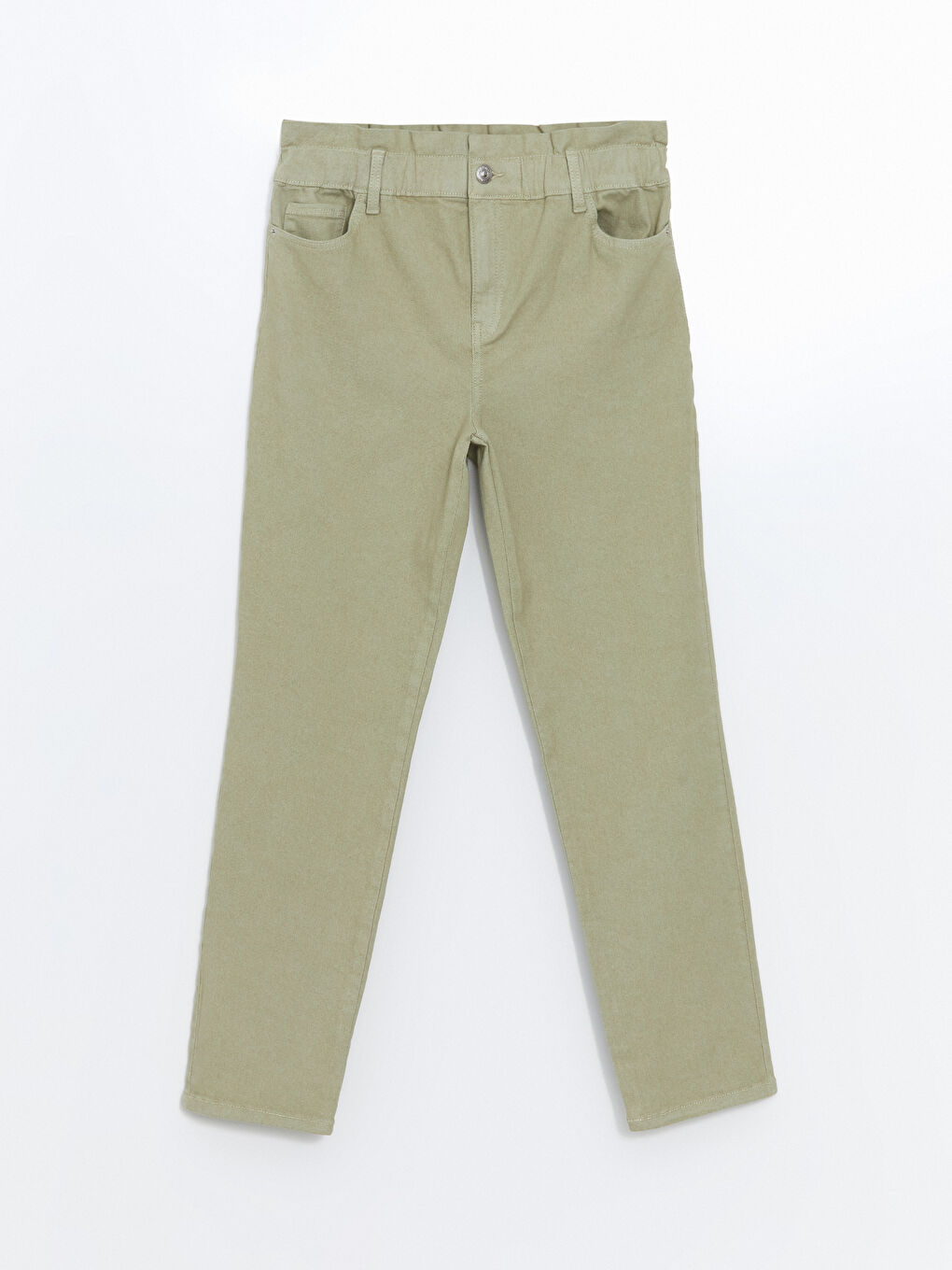 Blugi Slim Mom cu Talie Elastică pentru Femei-4