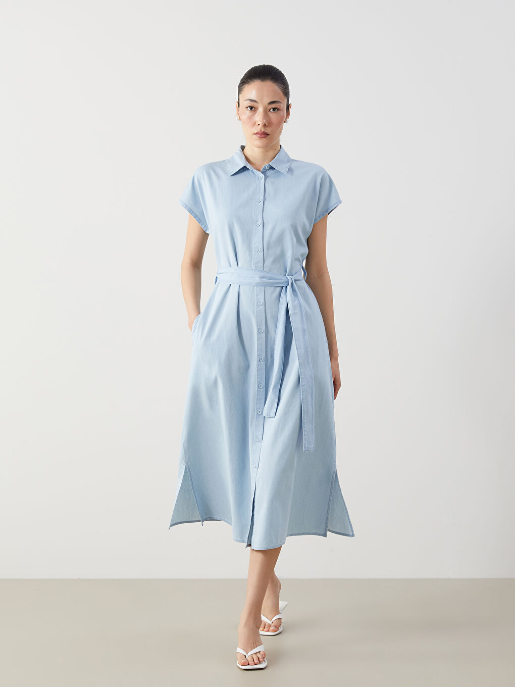 Collared Denim Dress -S5AR51Z8-311