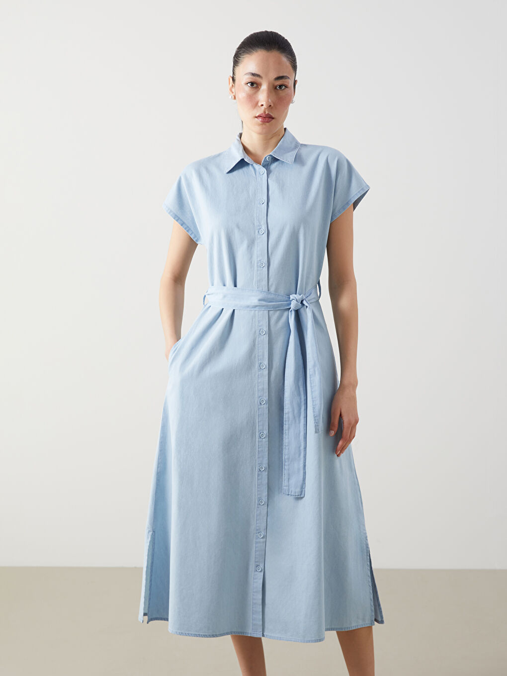 Collared Denim Dress -S5AR51Z8-311