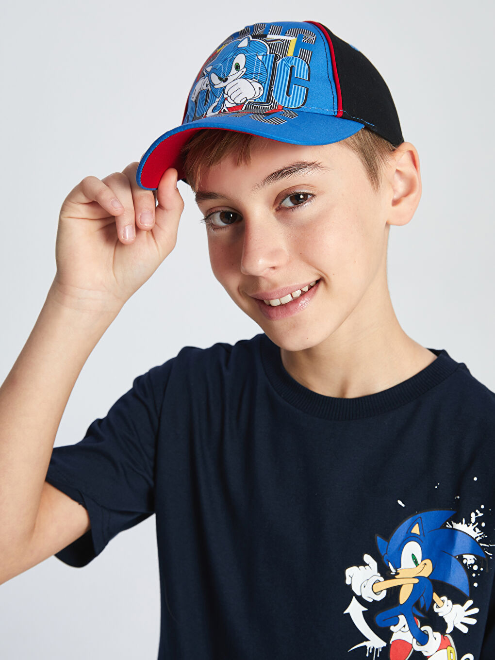 LCW ACCESSORIES Mavi Sonic Baskılı Erkek Çocuk Kep Şapka