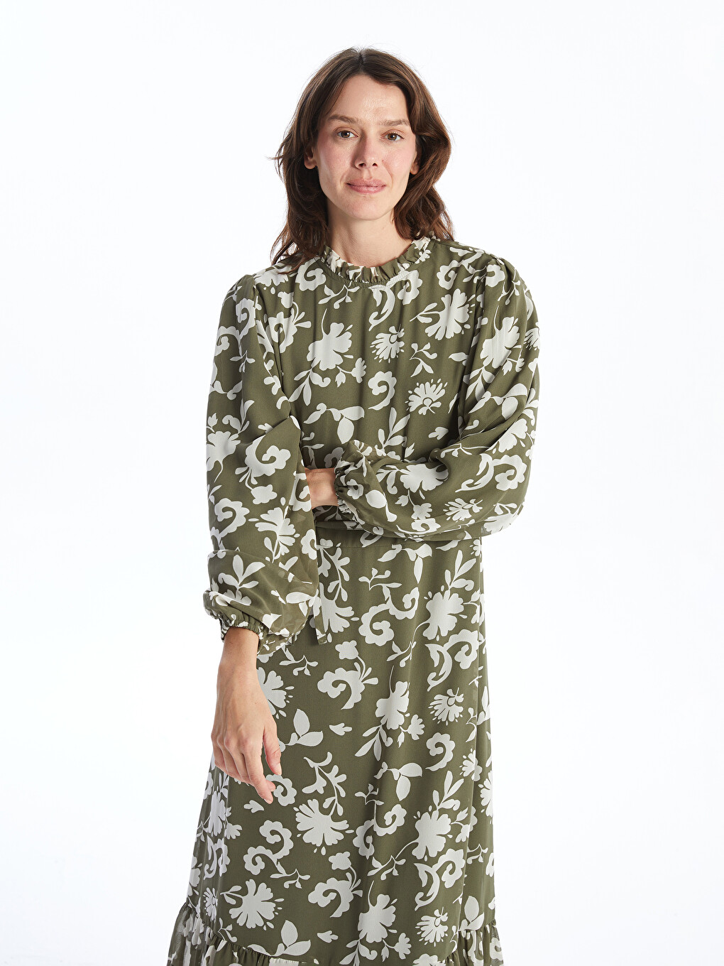 LCWAIKIKI Classic Floral Sash Women's Long Dress - S5AR86Z8-LRR