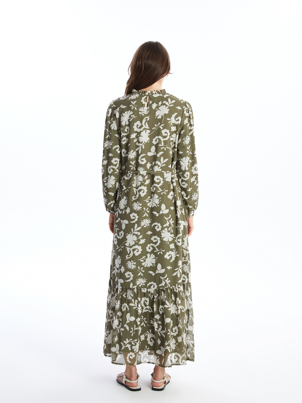 LCWAIKIKI Classic Floral Sash Women's Long Dress - S5AR86Z8-LRR