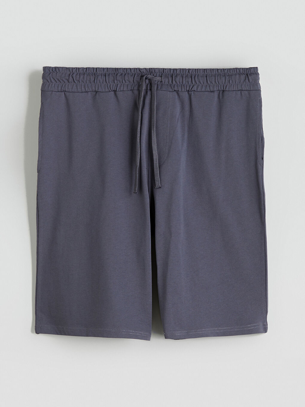 Antrasit Standart Kalıp Beli Bağlamalı Erkek Şort-4