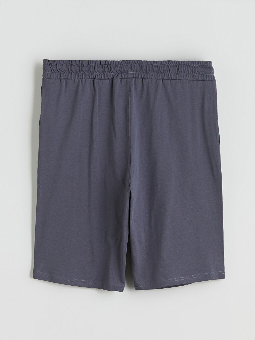 Antrasit Standart Kalıp Beli Bağlamalı Erkek Şort-5