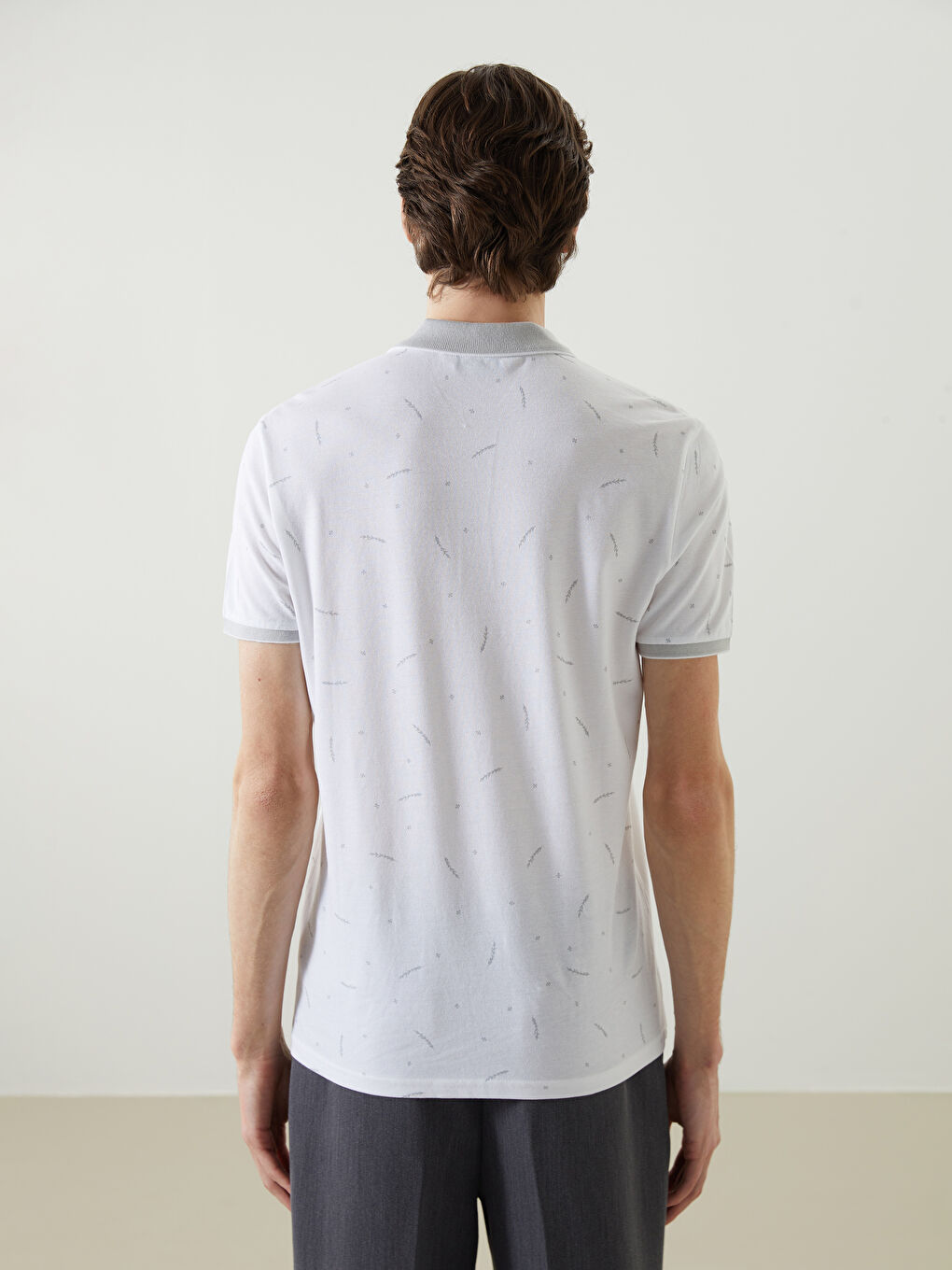 Polo Neck Short Sleeve Patterned Men's T-Shirt -S5AS28Z8-Q6K