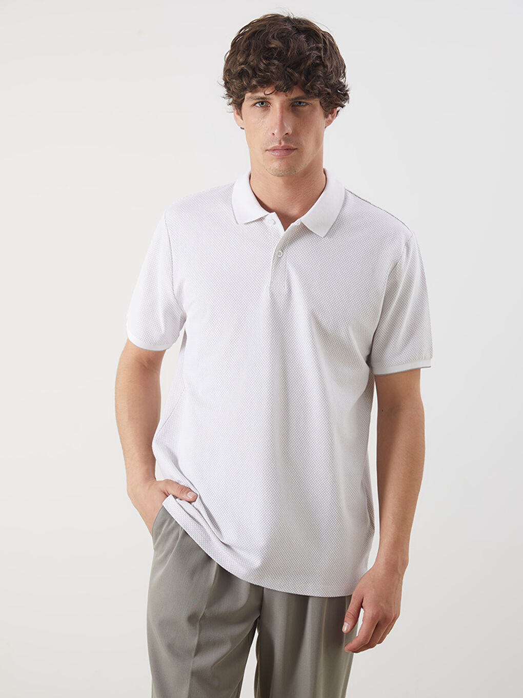 Polo Neck Short Sleeve Men's T-Shirt -S5AS29Z8-MNG