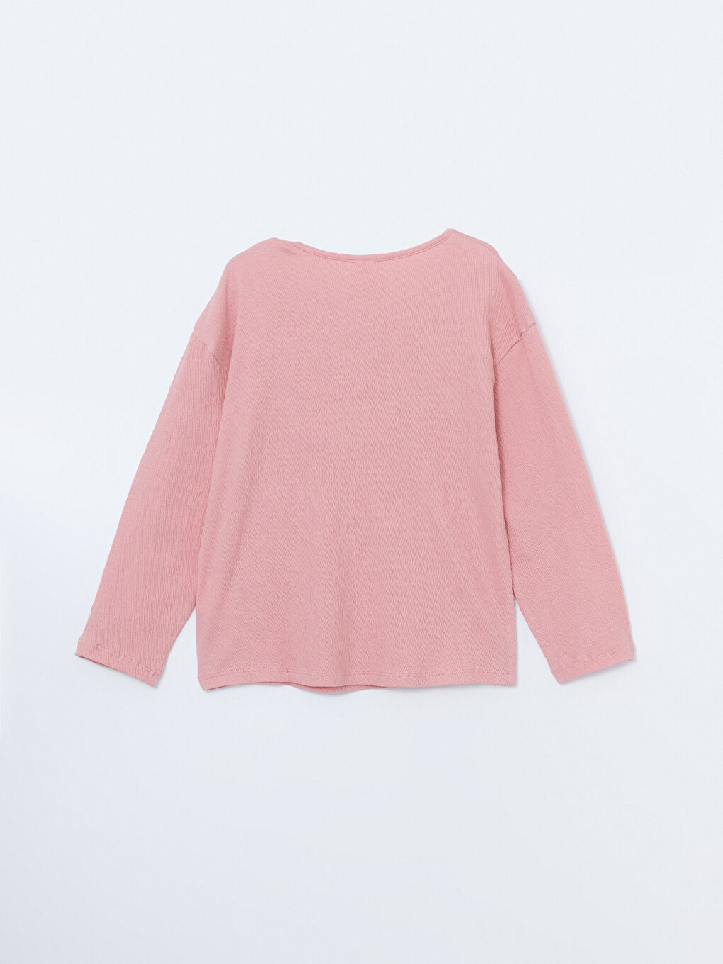 Crew Neck Basic Ruffled Jersey Girls' Blouse -S5AS54Z1-FFK