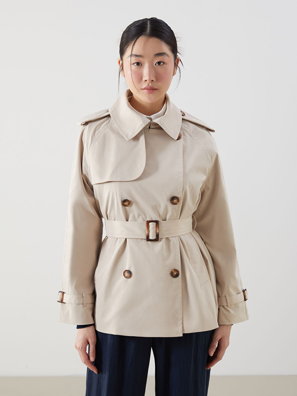 Jacket Collar Straight Long Sleeve Oversize Women's Trench