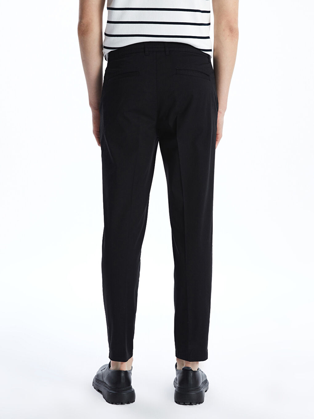 Siyah Standart Kalıp Gabardin Erkek Pantolon-3