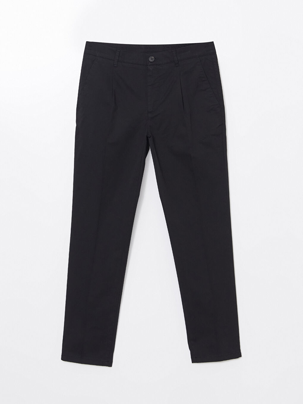 Siyah Standart Kalıp Gabardin Erkek Pantolon-4