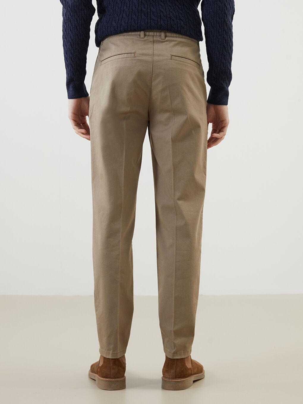 Yeşil Standart Kalıp Gabardin Erkek Pantolon-3