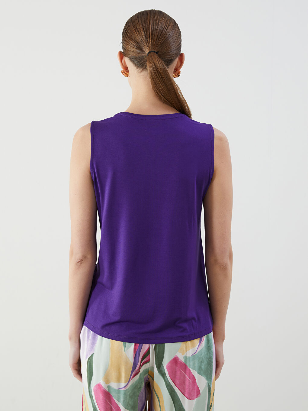 Mor Bisiklet Yaka Kadın Atlet-3