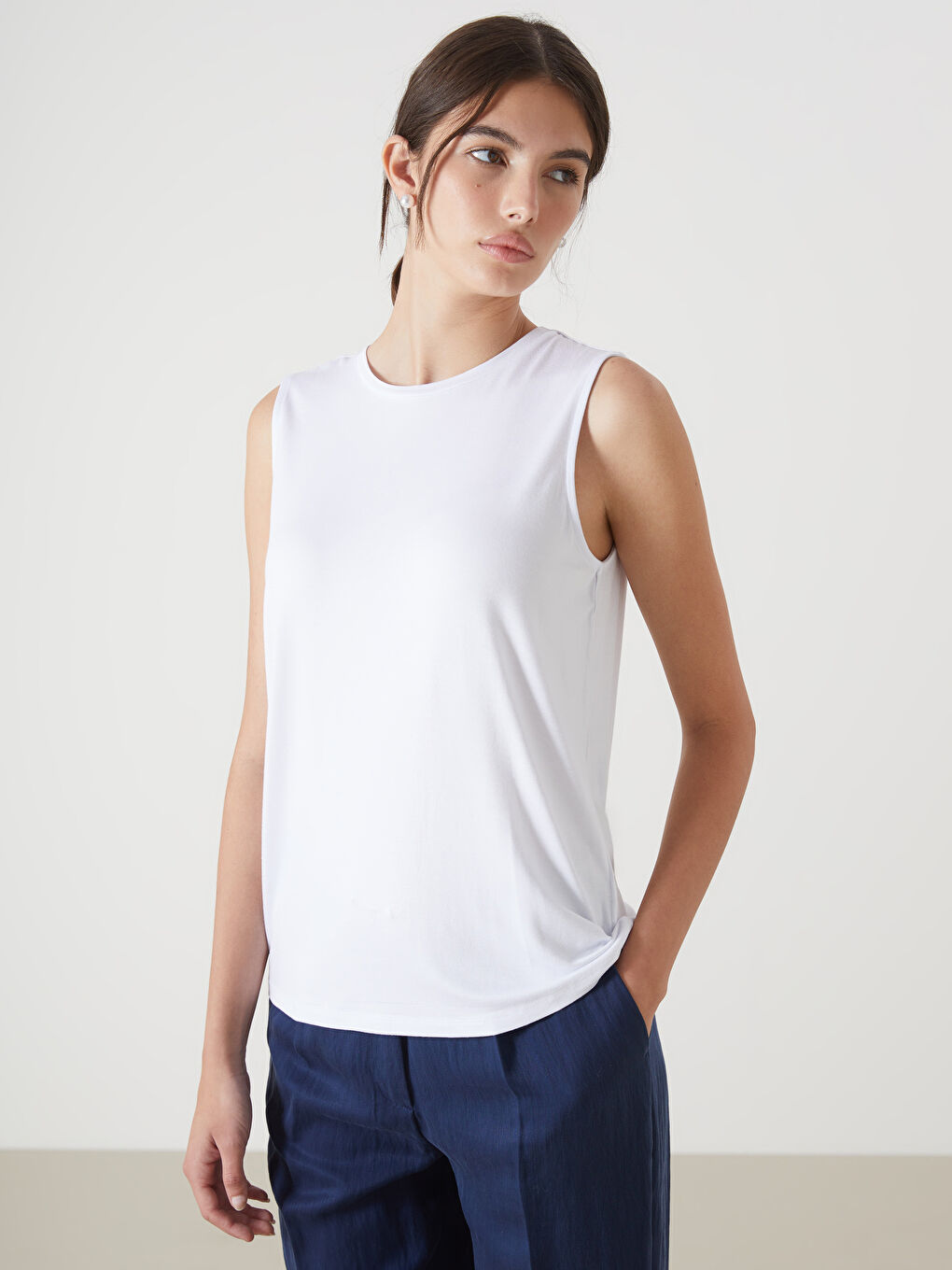 Crew Neck Women's Tank Top -S5AS92Z8-Q6K