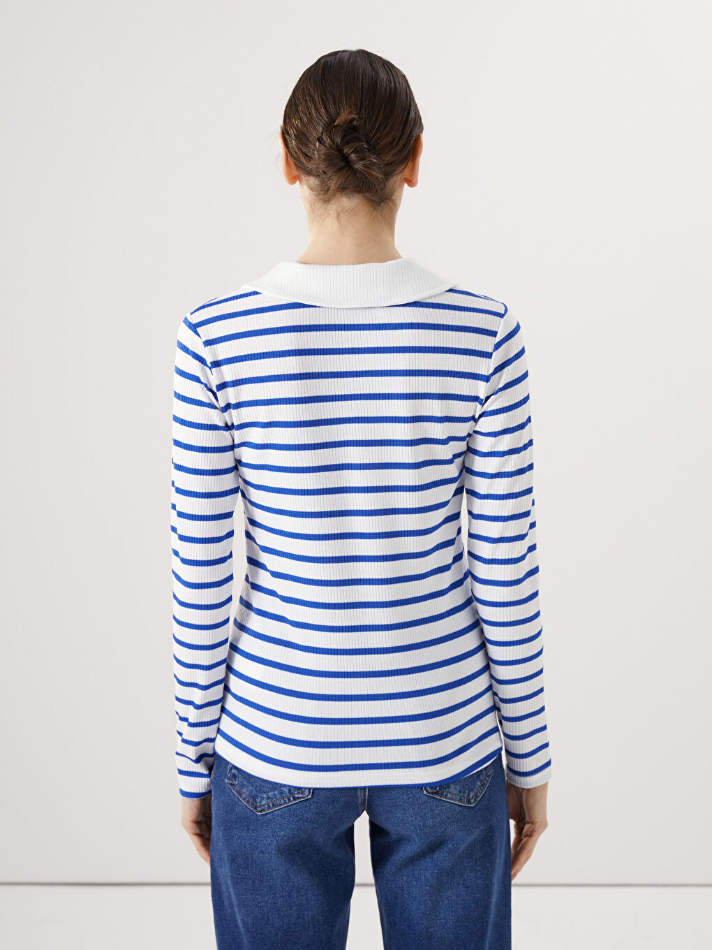 LCWAIKIKI Basic Polo Neck Striped Women's Body -S5AS96Z8-LGS