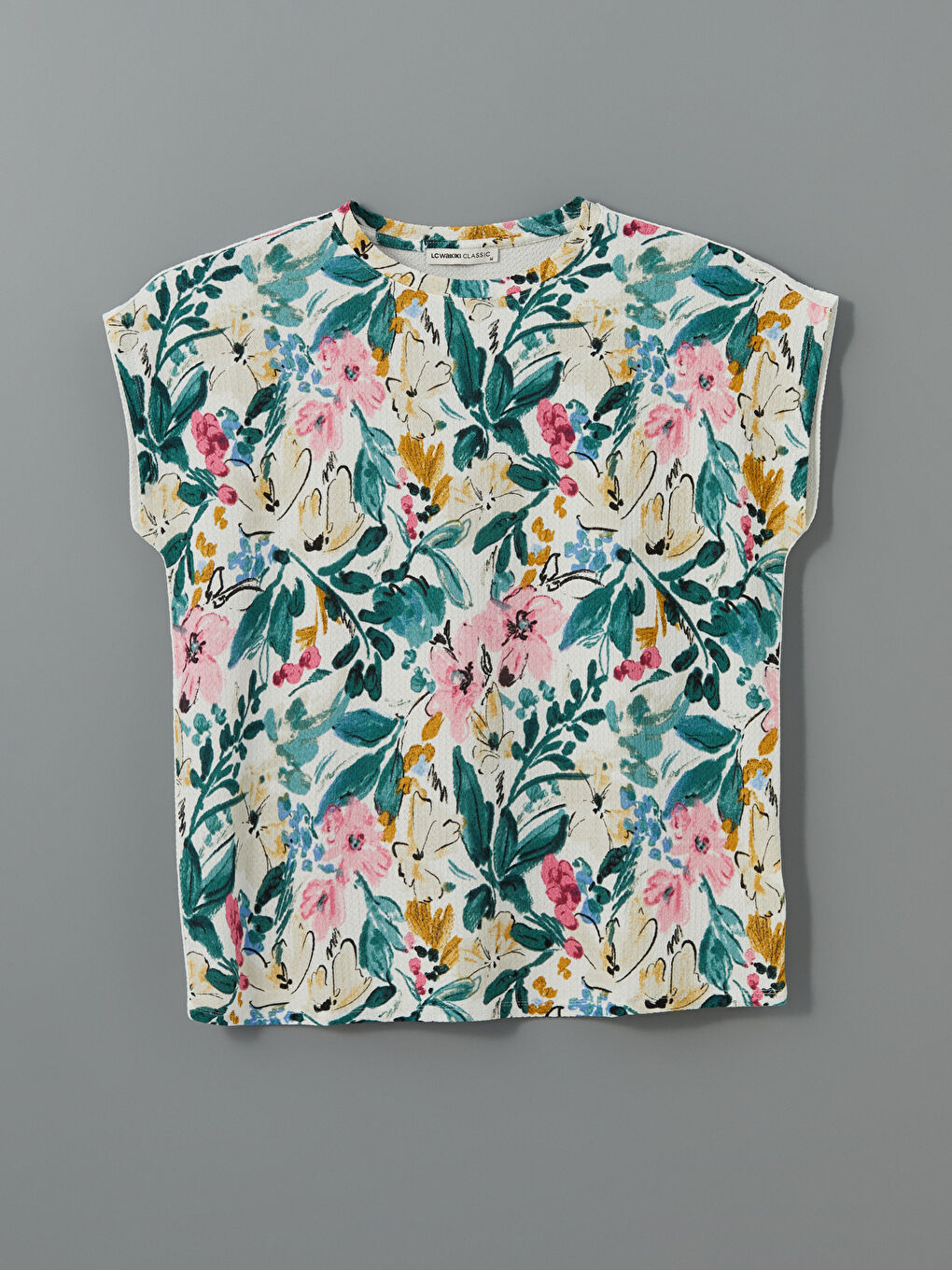 Crew Neck Floral Women's T-Shirt -S5AT07Z8-LRF