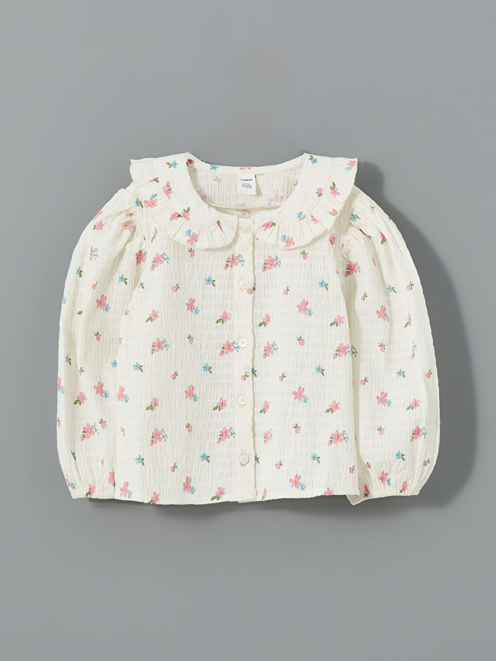 Floral Long Sleeve Ruffled Girls' Shirt -S5AT29Z1-LRA