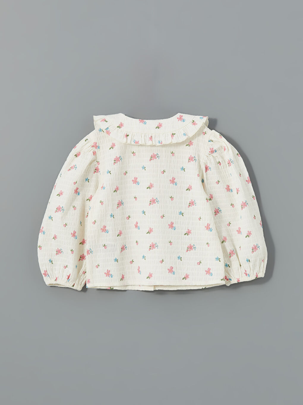 Floral Long Sleeve Ruffled Girls' Shirt -S5AT29Z1-LRA