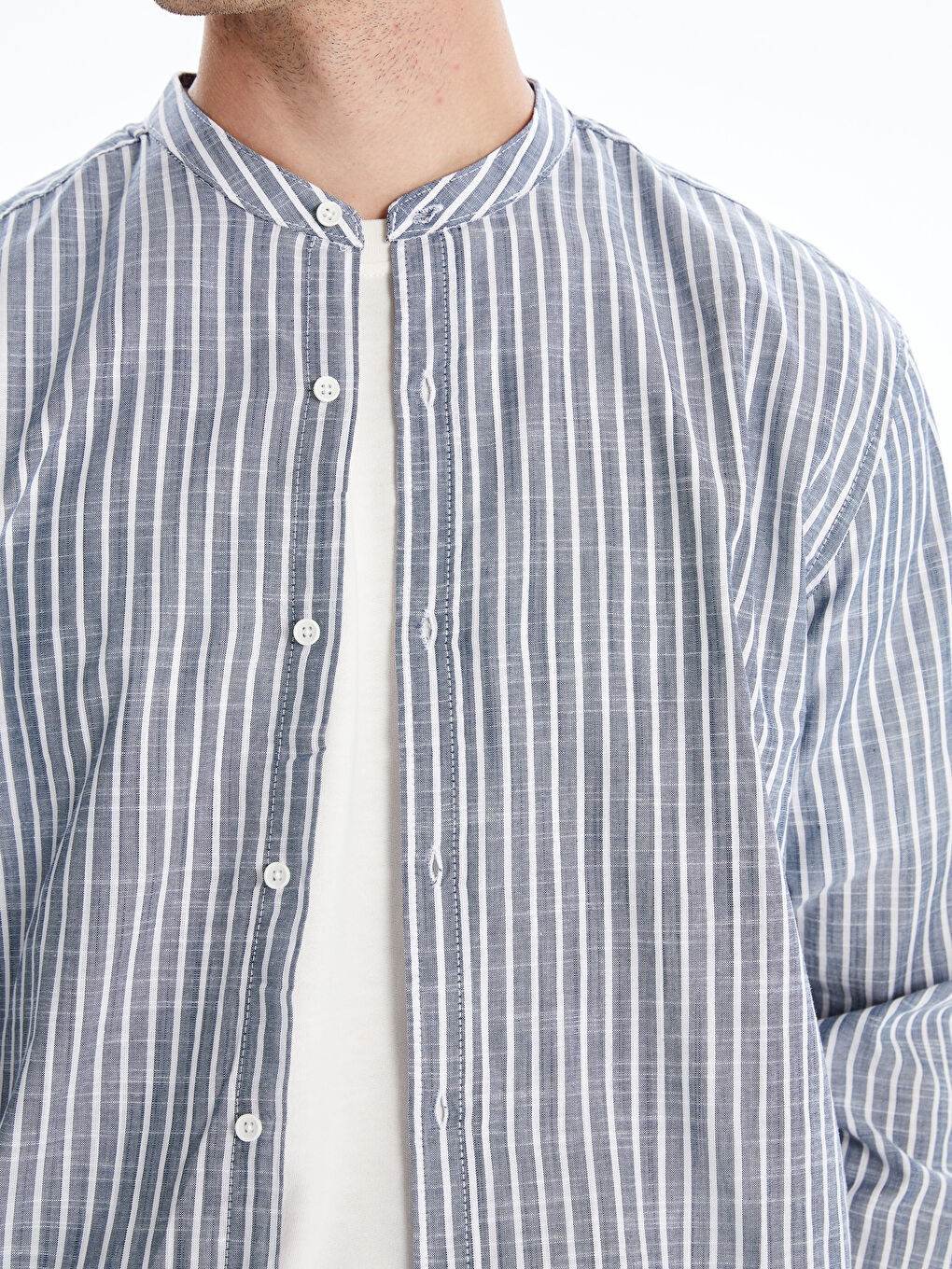 LCW Vision Regular Fit Long Sleeve Striped Men's Shirt -S5AT37Z8-LGS