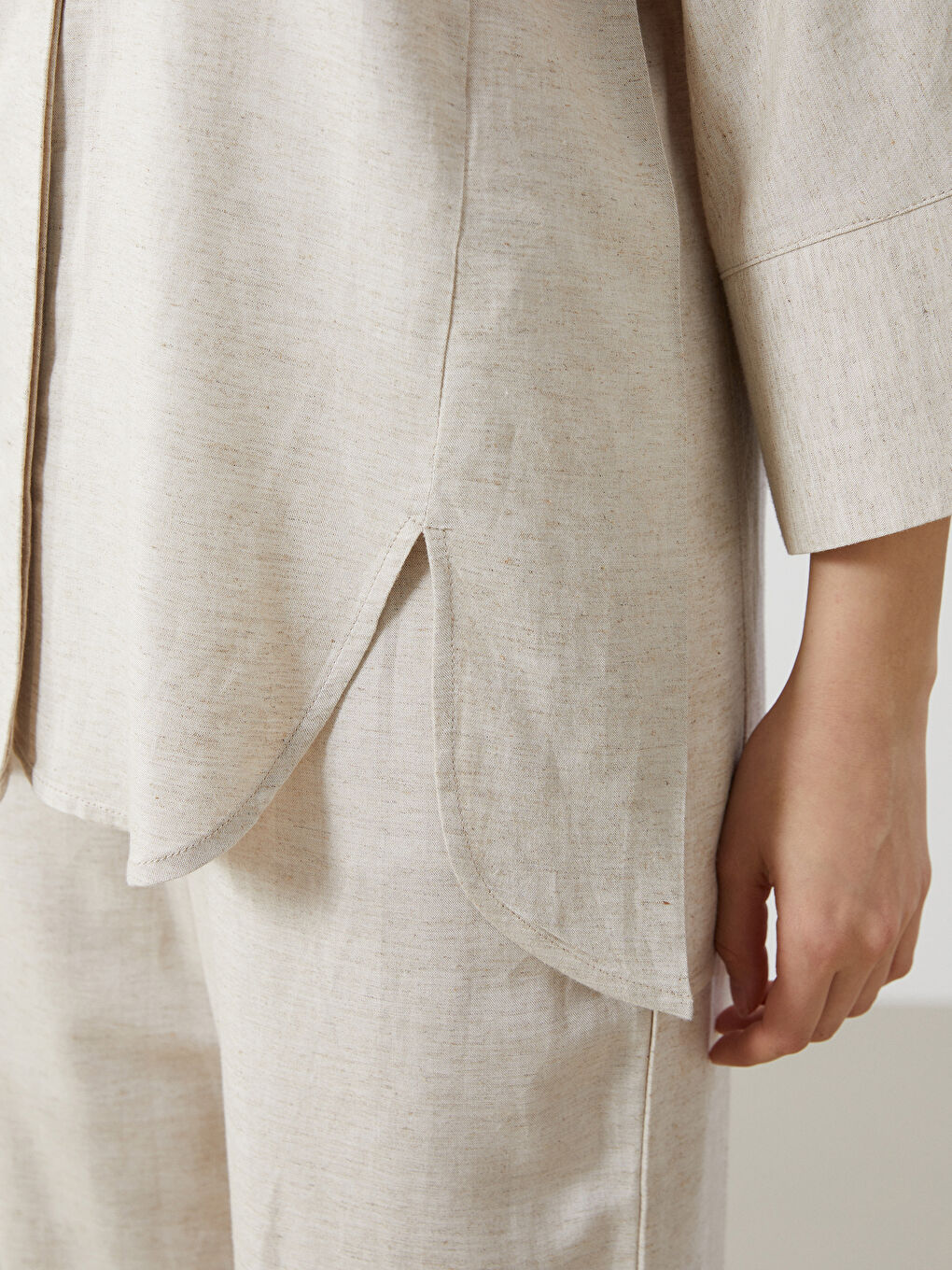 Oversize Linen Blend Women's Shirt Tunic-2