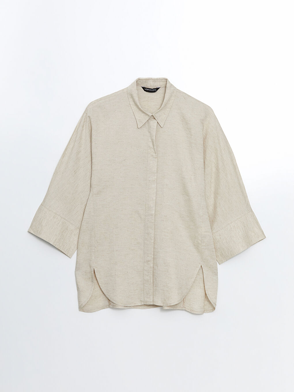 Oversize Linen Blend Women's Shirt Tunic-4