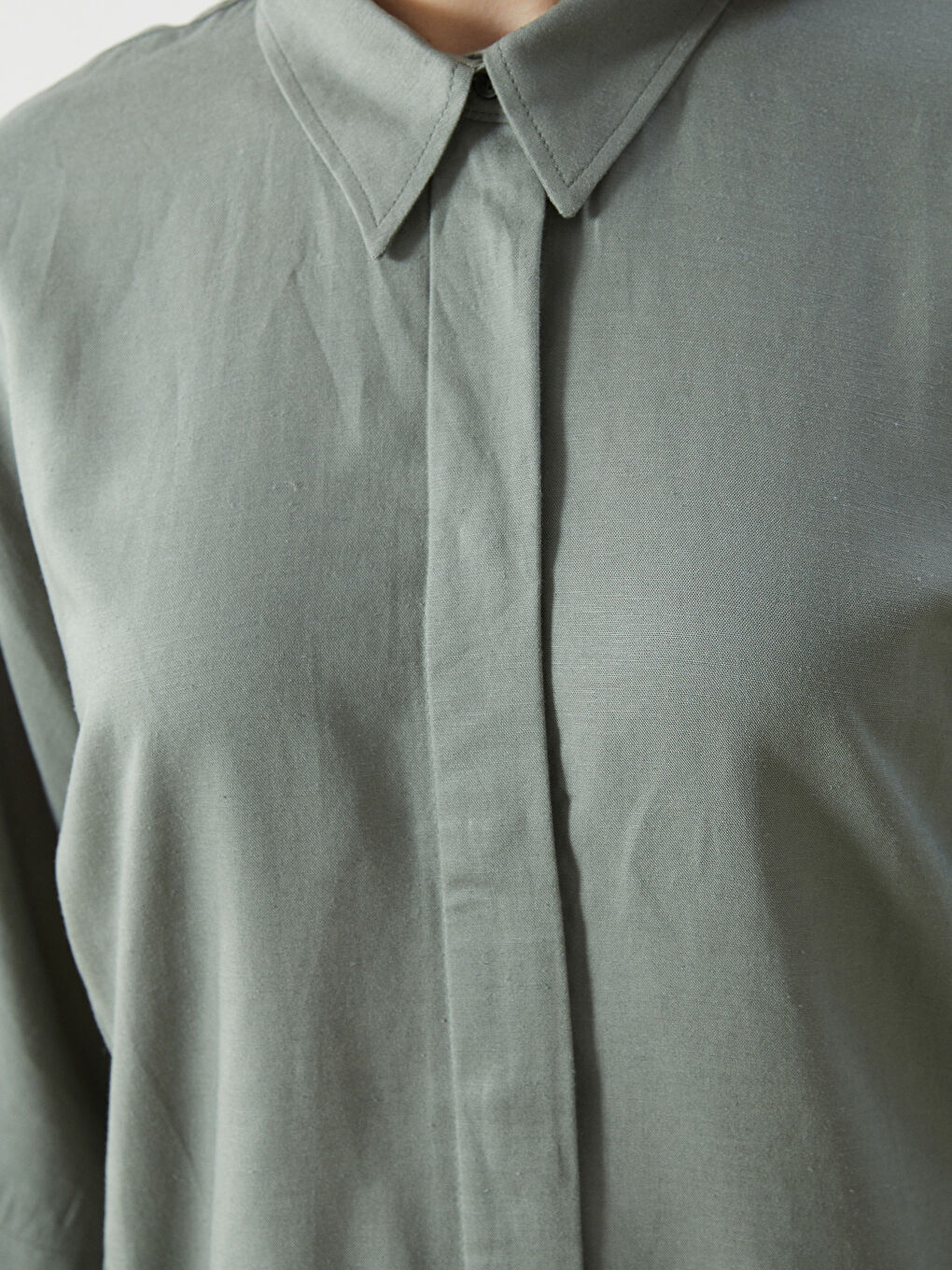 Oversize Linen Blend Women's Shirt Tunic-2