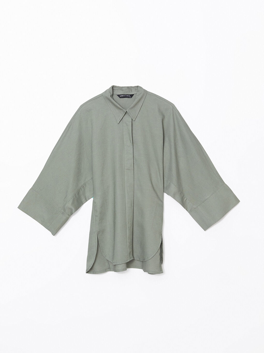 Oversize Linen Blend Women's Shirt Tunic-4