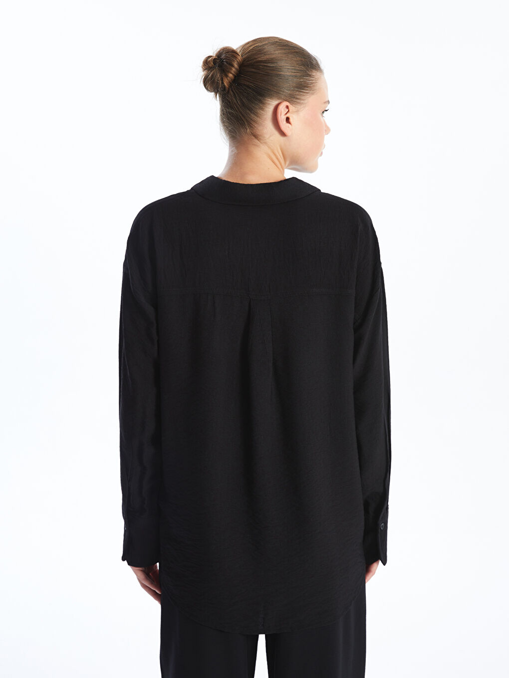 LCW Comfort Loose Fit Armürlü Büzgülü Kadın Gömlek -S5AT91Z8-CVL