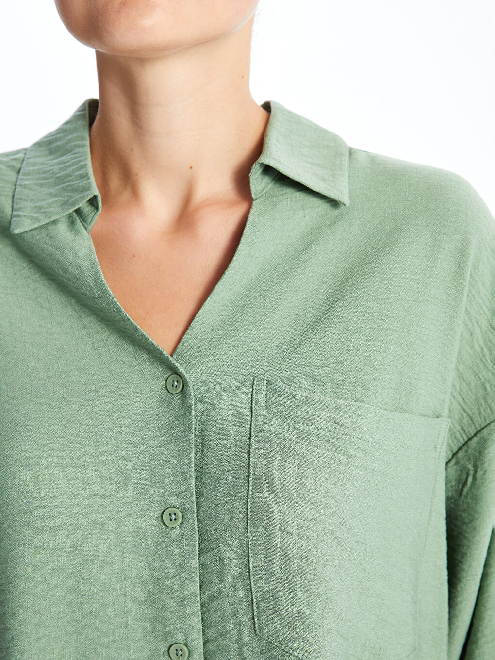 Loose Fit Dobby Gathered Women's Shirt -S5AT91Z8-FJY