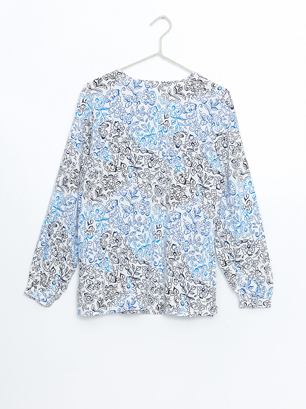 Tie Neck Patterned Women's Blouse -S5AT93Z8-LQQ