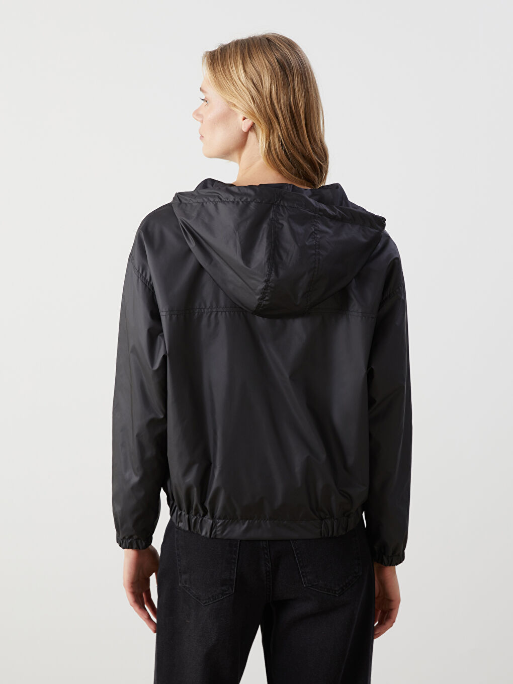 Әйелдерге арналған капюшонды оверсайз жаңбырға арналған күрте-4