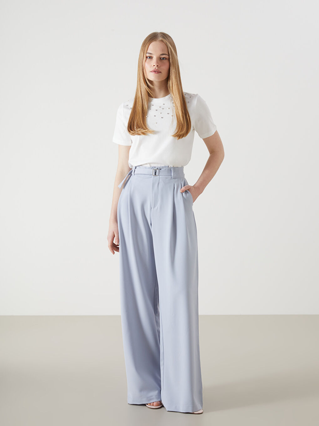 Belted Women's Trousers -S5AU46Z8-JPV