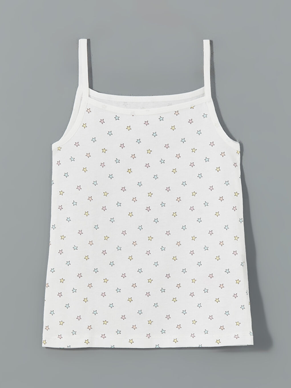 Beyaz Çiçekli Kız Çocuk İç Giyim Atlet