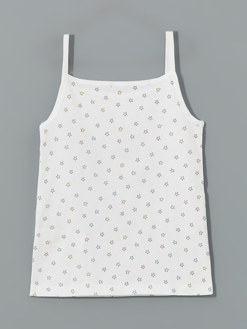 Beyaz Çiçekli Kız Çocuk İç Giyim Atlet-1