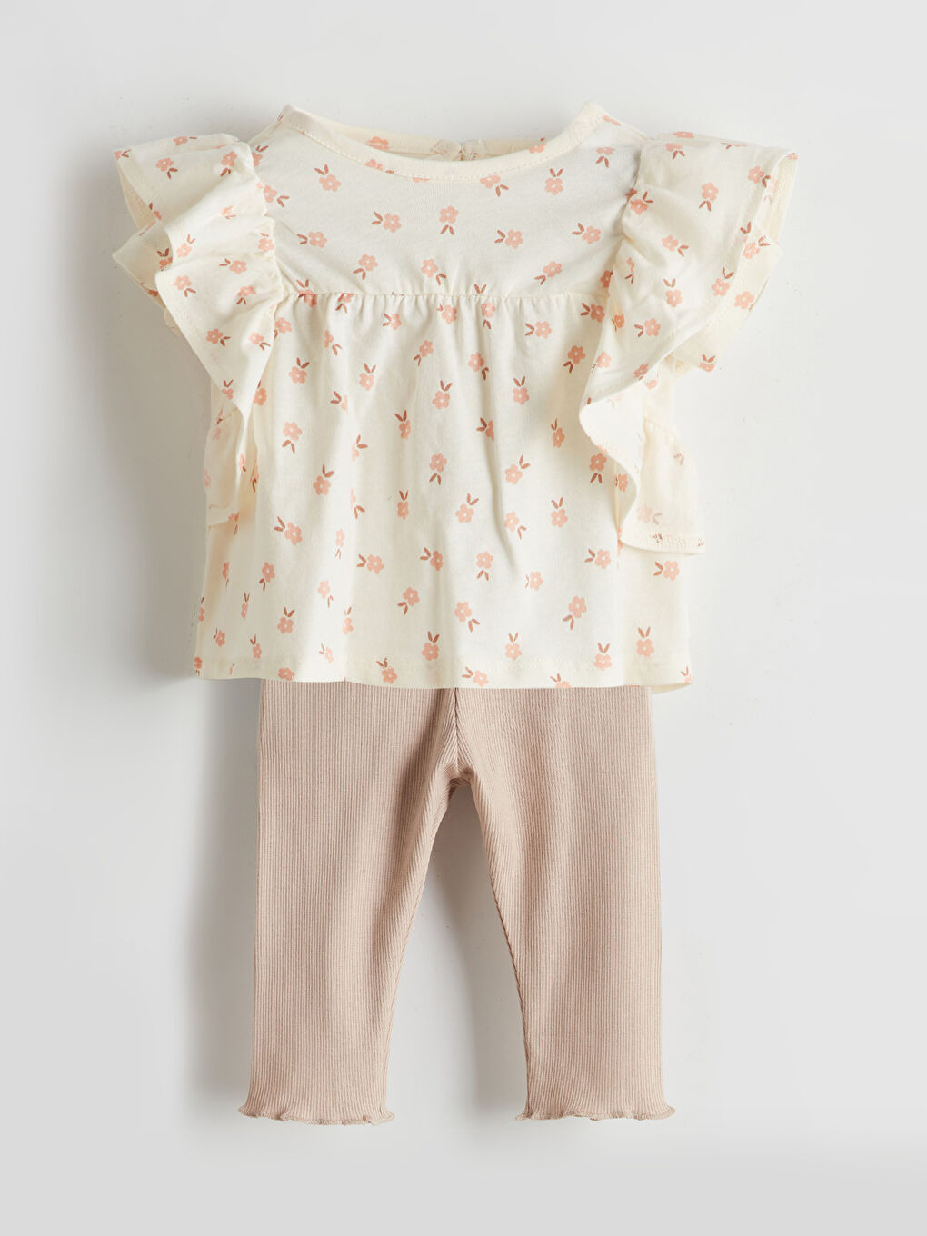 Crew Neck Printed Baby Girl Blouse and Leggings 2 Pack -S5AY22Z1-LRB