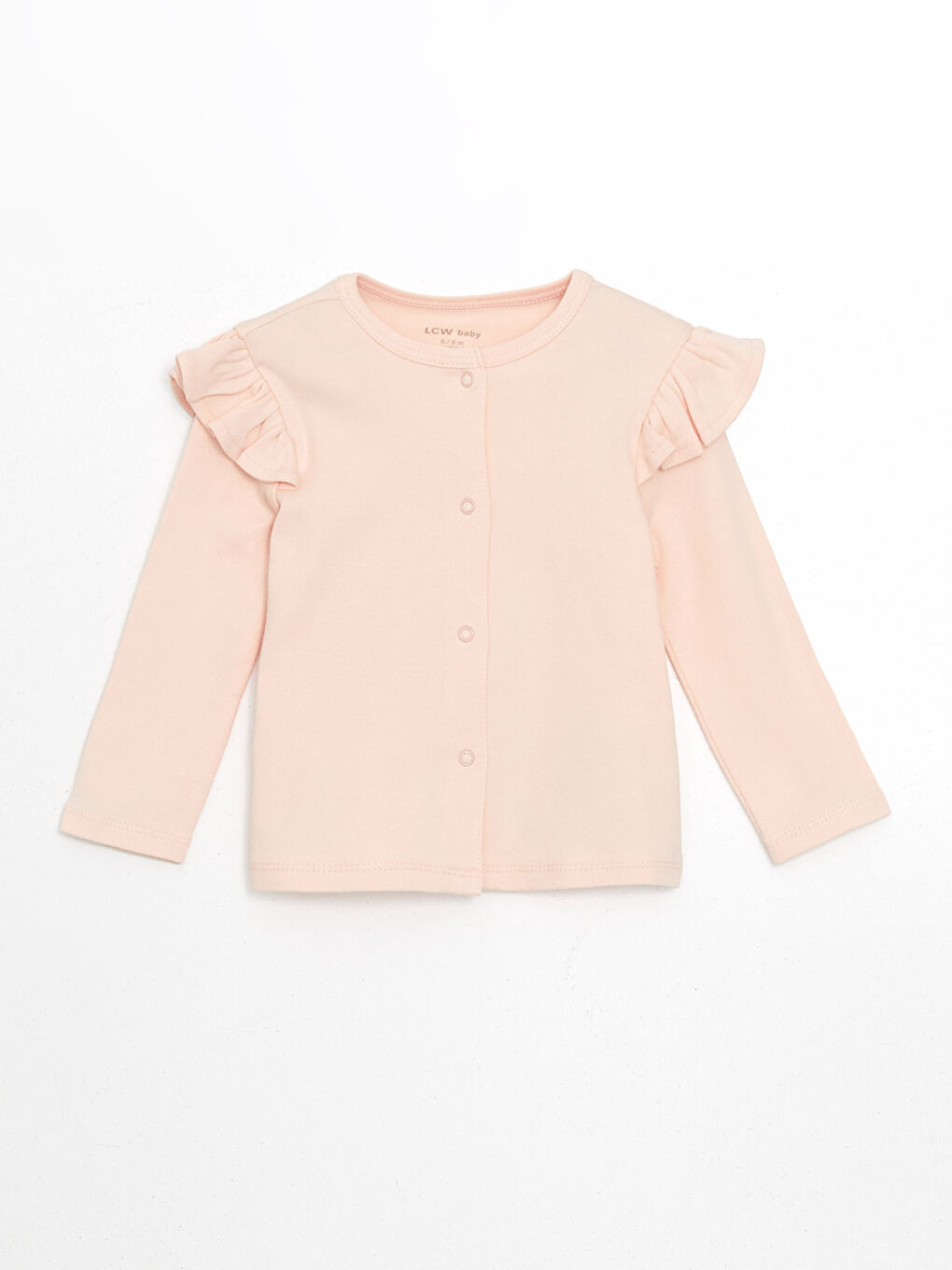 Pembe Bisiklet Yaka Basic Kız Bebek Hırka