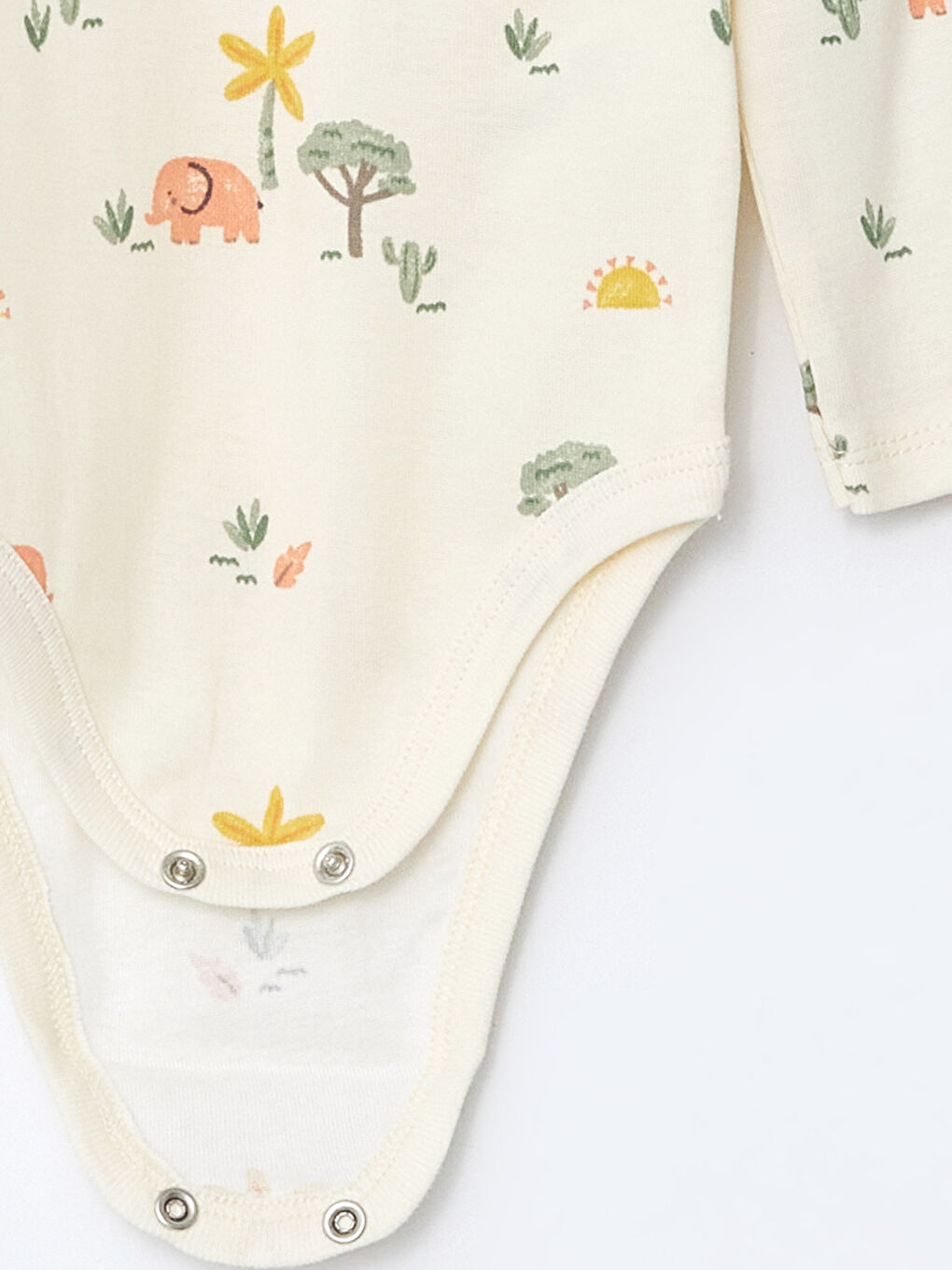 Bej Bisiklet Yaka Baskılı Erkek Bebek Çıtçıtlı Body-1