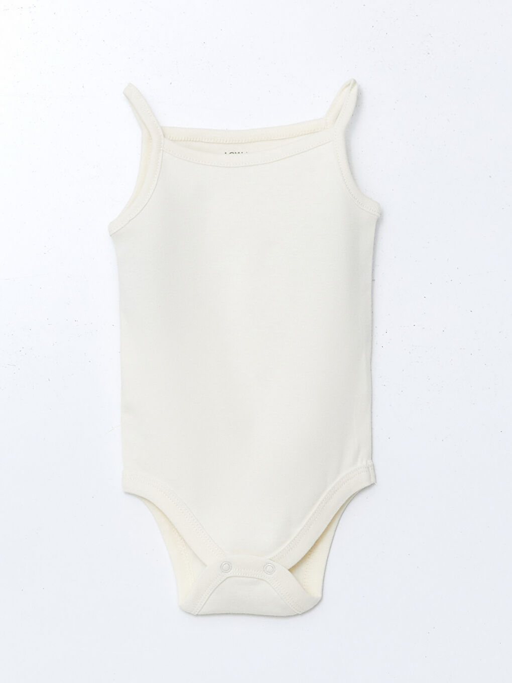 Ekru Kare Yaka Kız Bebek Çıtçıtlı Body